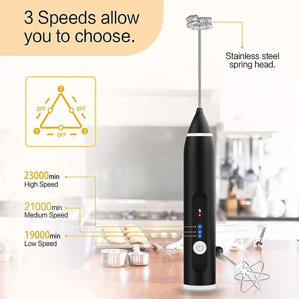 3 Speed Modes Mini Electric Milk Frother