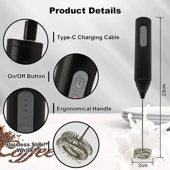 3 Speed Modes Mini Electric Milk Frother