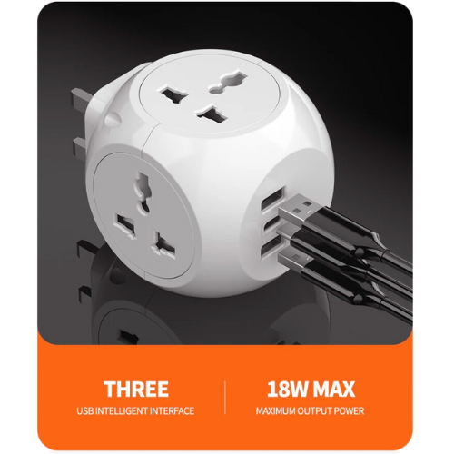 Universal Plug socket 4 outlets with USB port fast charger adapter